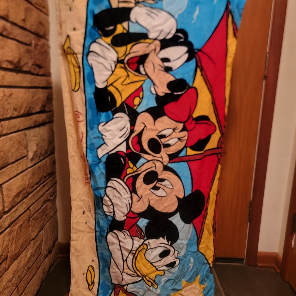 Disney Blue, Yellow & Red Mickey & Minnie TOWEL Drawstring Bag - Picture 5 of 8